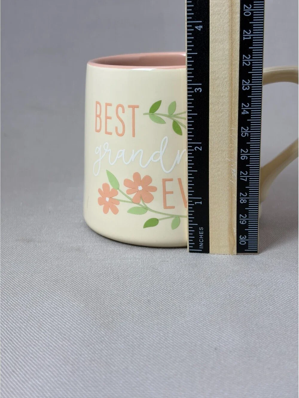 Best Grandma Ever Coffee Mug Cup Cream Pink Floral Mother Grandmother Gift